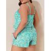 image:imageSummer Mae Plus Size Swim Romper Women One Piece Swimsuit Blouson Bathing Suit with Pockets 2026 Modest SwimwearBlue Flower Clusters