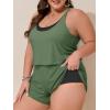 image:imageSummer Mae Plus Size Swim Romper Women One Piece Swimsuit Blouson Bathing Suit with Pockets 2026 Modest SwimwearGreen