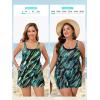 image:imageSummer Mae Plus Size Swim Romper Women One Piece Swimsuit Blouson Bathing Suit with Pockets 2026 Modest SwimwearGreen Leopard