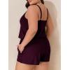 image:imageSummer Mae Plus Size Swim Romper Women One Piece Swimsuit Blouson Bathing Suit with Pockets 2026 Modest SwimwearPurplish Red