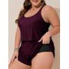 image:imageSummer Mae Plus Size Swim Romper Women One Piece Swimsuit Blouson Bathing Suit with Pockets 2026 Modest SwimwearPurplish Red
