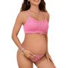 image:imageSummer Mae Ruffle Maternity Swimsuit TwoPiece Low Rise Bikini Shirred Smoked Pregnancy Bathing SuitPink Geometry