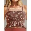 image:imageSummer Mae Maternity High Waist Swimsuit Ruffle Hem Bikini Bathing Suit Shirred Bandeau Two Piece Pregnancy SwimwearBrown Floral