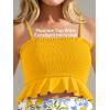image:imageSummer Mae Maternity High Waist Swimsuit Ruffle Hem Bikini Bathing Suit Shirred Bandeau Two Piece Pregnancy SwimwearGolden Lemon