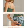 image:imageSummer Mae Maternity High Waist Swimsuit Ruffle Hem Bikini Bathing Suit Shirred Bandeau Two Piece Pregnancy SwimwearGreen Floral