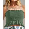 image:imageSummer Mae Maternity High Waist Swimsuit Ruffle Hem Bikini Bathing Suit Shirred Bandeau Two Piece Pregnancy SwimwearGreen Floral