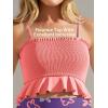 image:imageSummer Mae Maternity High Waist Swimsuit Ruffle Hem Bikini Bathing Suit Shirred Bandeau Two Piece Pregnancy SwimwearPurplish Pink