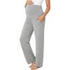 image:imageSummer Mae Viscose Maternity Pajama Pants Pregnancy Lounge Pant Soft Wide Leg Stretchy Yoga Trousers with PocketsLight Grey