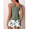 image:imageSummer Mae Blouson Womens Tankini Swimsuits with Skirt Modest Tummy Control Bathing Suits Side Pocket Swimwear 2026Green Shadow