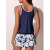 image:imageSummer Mae Blouson Womens Tankini Swimsuits with Skirt Modest Tummy Control Bathing Suits Side Pocket Swimwear 2026Monstera Leaf Silhouette