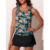 image:imageSummer Mae Blouson Womens Tankini Swimsuits with Skirt Modest Tummy Control Bathing Suits Side Pocket Swimwear 2026Multicolor Flora