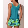 image:imageSummer Mae Blouson Womens Tankini Swimsuits with Skirt Modest Tummy Control Bathing Suits Side Pocket Swimwear 2026Tropical Green Leaves