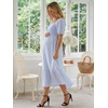 image:imageSummer Mae Smocked Maternity Dress for Baby Shower Photoshoot Puff Sleeve Women Pregnancy Midi Dresses Casual Summer ClothesLight Blue Gingham