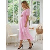 image:imageSummer Mae Smocked Maternity Dress for Baby Shower Photoshoot Puff Sleeve Women Pregnancy Midi Dresses Casual Summer ClothesPink Gingham