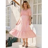 image:imageSummer Mae Smocked Maternity Dress for Baby Shower Photoshoot Puff Sleeve Women Pregnancy Midi Dresses Casual Summer ClothesVintage Rose Gingham
