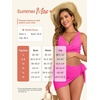 image:imageSummer Mae Maternity 3 Piece Swimsuits Low Rise Bikini Set Criss Cross V Neck Bathing Suit Self Tie Sarong Pregnancy SwimwearGreen White Gardenia