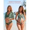 image:imageSummer Mae Maternity 3 Piece Swimsuits Low Rise Bikini Set Criss Cross V Neck Bathing Suit Self Tie Sarong Pregnancy SwimwearGreen White Gardenia
