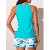 image:imageSummer Mae Blouson Tankini Swimsuits for Women 2026 Tummy Control Two Piece Bathing Suits with Sporty Pockets Swim ShortsCoconut Tree on Sea