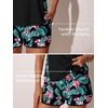 image:imageSummer Mae Blouson Tankini Swimsuits for Women 2026 Tummy Control Two Piece Bathing Suits with Sporty Pockets Swim ShortsRed Palmetto Bloom