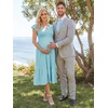 image:imageSummer Mae Smocked Maternity Dress for Baby Shower Photoshoot Ruffle Sleeve Midi Pregnancy Dresses Summer Flowy OutfitsBaby Blue
