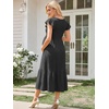image:imageSummer Mae Smocked Maternity Dress for Baby Shower Photoshoot Ruffle Sleeve Midi Pregnancy Dresses Summer Flowy OutfitsBlack