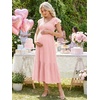 image:imageSummer Mae Smocked Maternity Dress for Baby Shower Photoshoot Ruffle Sleeve Midi Pregnancy Dresses Summer Flowy OutfitsLight Pink