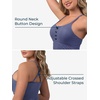 image:imageSummer Mae Ribbed One Piece Swimsuits for Women Button up Swimwear Tummy Control Retro Bathing SuitsBaby Blue