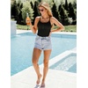 image:imageSummer Mae Ribbed One Piece Swimsuits for Women Button up Swimwear Tummy Control Retro Bathing SuitsBlack