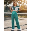 image:imageSummer Mae Viscose Maternity Pajama Pants Pregnancy Lounge Pant Soft Wide Leg Stretchy Yoga Trousers with PocketsGreen Plaid