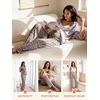 image:imageSummer Mae Viscose Maternity Pajama Pants Pregnancy Lounge Pant Soft Wide Leg Stretchy Yoga Trousers with PocketsGrey Plaid