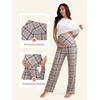 image:imageSummer Mae Viscose Maternity Pajama Pants Pregnancy Lounge Pant Soft Wide Leg Stretchy Yoga Trousers with PocketsGrey Plaid