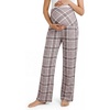 image:imageSummer Mae Viscose Maternity Pajama Pants Pregnancy Lounge Pant Soft Wide Leg Stretchy Yoga Trousers with PocketsGrey Plaid