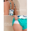 image:imageSummer Mae Plus Size Swim Romper Women One Piece Swimsuit Blouson Bathing Suit with Pockets 2026 Modest SwimwearCoconut Tree on the Sea