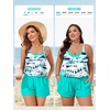 image:imageSummer Mae Plus Size Swim Romper Women One Piece Swimsuit Blouson Bathing Suit with Pockets 2026 Modest SwimwearCoconut Tree on the Sea
