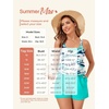 image:imageSummer Mae Plus Size Swim Romper Women One Piece Swimsuit Blouson Bathing Suit with Pockets 2026 Modest SwimwearCoconut Tree on the Sea