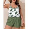 image:imageSummer Mae Plus Size Swim Romper Women One Piece Swimsuit Blouson Bathing Suit with Pockets 2026 Modest SwimwearGreen Shadow