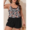 image:imageSummer Mae Plus Size Swim Romper Women One Piece Swimsuit Blouson Bathing Suit with Pockets 2026 Modest SwimwearPinkblue Jungle