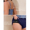 image:imageSummer Mae Plus Size Swim Romper Women One Piece Swimsuit Blouson Bathing Suit with Pockets 2026 Modest SwimwearTriangle Zebra