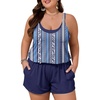 image:imageSummer Mae Plus Size Swim Romper Women One Piece Swimsuit Blouson Bathing Suit with Pockets 2026 Modest SwimwearTriangle Zebra