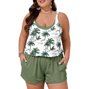 image:imageSummer Mae Plus Size Swim Romper Women One Piece Swimsuit Blouson Bathing Suit with Pockets 2026 Modest SwimwearGreen Shadow