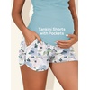 image:imageSummer Mae Maternity Two Piece Swimsuit Tankini High Waist Pregnancy Bathing Suit with Pockets Cross Back SwimwearLight Blue