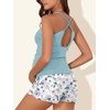 image:imageSummer Mae Maternity Two Piece Swimsuit Tankini High Waist Pregnancy Bathing Suit with Pockets Cross Back SwimwearLight Blue