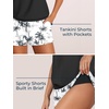 image:imageSummer Mae Blouson Womens Tankini Swimsuits Tummy Control Modest 2026 Two Piece with Sporty Pockets Bathing SuitsBlack Palm Tree