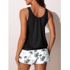 image:imageSummer Mae Blouson Womens Tankini Swimsuits Tummy Control Modest 2026 Two Piece with Sporty Pockets Bathing SuitsBlack Palm Tree