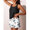 image:imageSummer Mae Blouson Womens Tankini Swimsuits Tummy Control Modest 2026 Two Piece with Sporty Pockets Bathing SuitsBlack Palm Tree