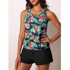 image:imageSummer Mae Blouson Womens Tankini Swimsuits Tummy Control Modest 2026 Two Piece with Sporty Pockets Bathing SuitsMulticolor Flora