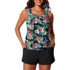 image:imageSummer Mae Blouson Womens Tankini Swimsuits Tummy Control Modest 2026 Two Piece with Sporty Pockets Bathing SuitsMulticolor Flora