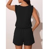 image:imageSummer Mae Ruffle Swim Romper One Piece Swimsuit Women Modest Bathing SuitBlack