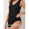 image:imageSummer Mae Ruffle Swim Romper One Piece Swimsuit Women Modest Bathing SuitBlack