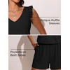 image:imageSummer Mae Ruffle Swim Romper One Piece Swimsuit Women Modest Bathing SuitBlack